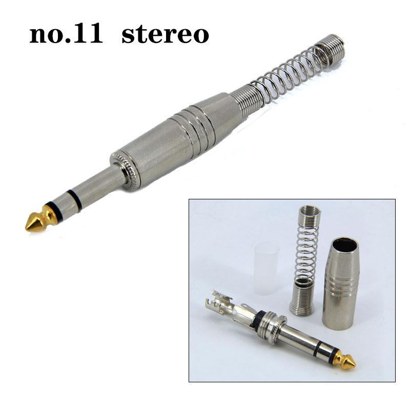 2pcs 2 3 Pole 6.35mm 6.5mm Audio Male Female Mono Stereo Solder Connector Plug Socket Gold Plated Metal Amplifier Mic Converter