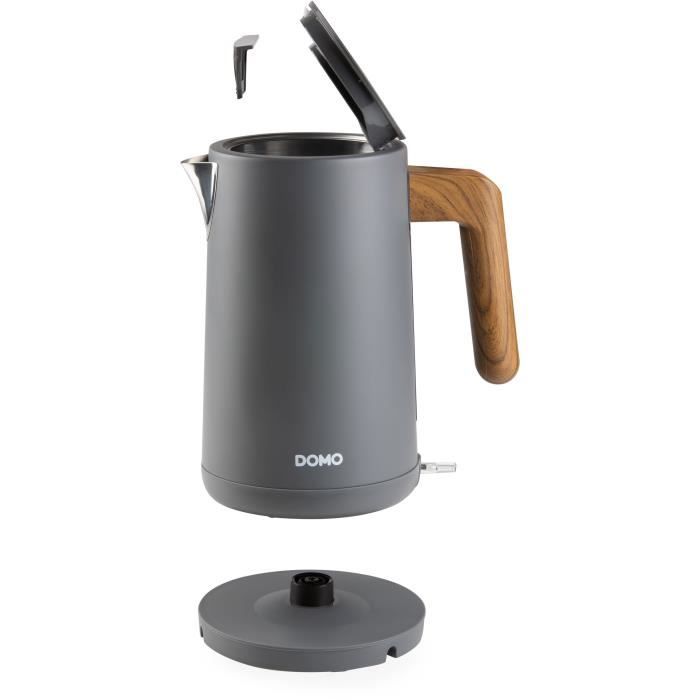 Elektrischer Wasserkocher - DOMO - DO9268WK - 2200 W - 1,7 L - 360° Sockel - Schwarz / Holz