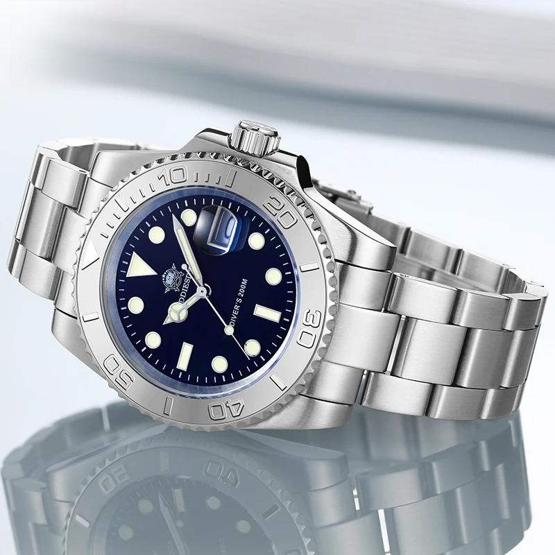 Men's Diver's Automatic Mechanical Watch, 200M Waterproof Stainless Steel Wristwatch with Luminous Display