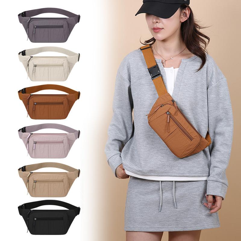 Multi-layer Chest Bag Women's Lightweight Shoulder Crossbody Bag Nylon Sport Riding Waist Bag