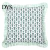 Cozy Living Room Decor Floral Throw Pillowcase with Lace Ruffle Trim, Decorative Soft Polyester Cushion Washable Protectors Cover, French Style Pillow