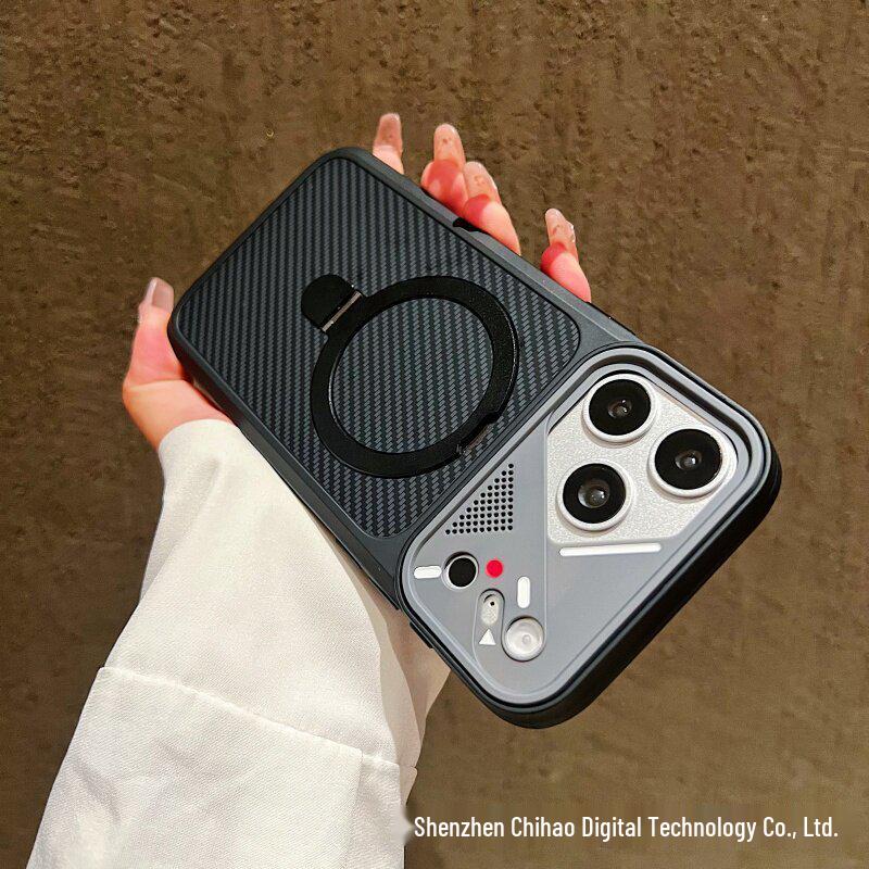 iPhone 17 Carbon Fiber Magnetic Case with Full Coverage & Anti-Drop Protection iPhone 14 чёрный