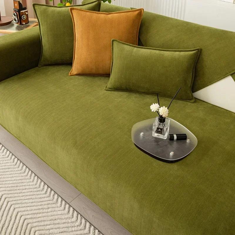 1PC Thickened Chenille Sofa Cover Anti-Slip Sofa Mat Towel Four Seasons Universal Couch Slipcovers Protector for Living Room