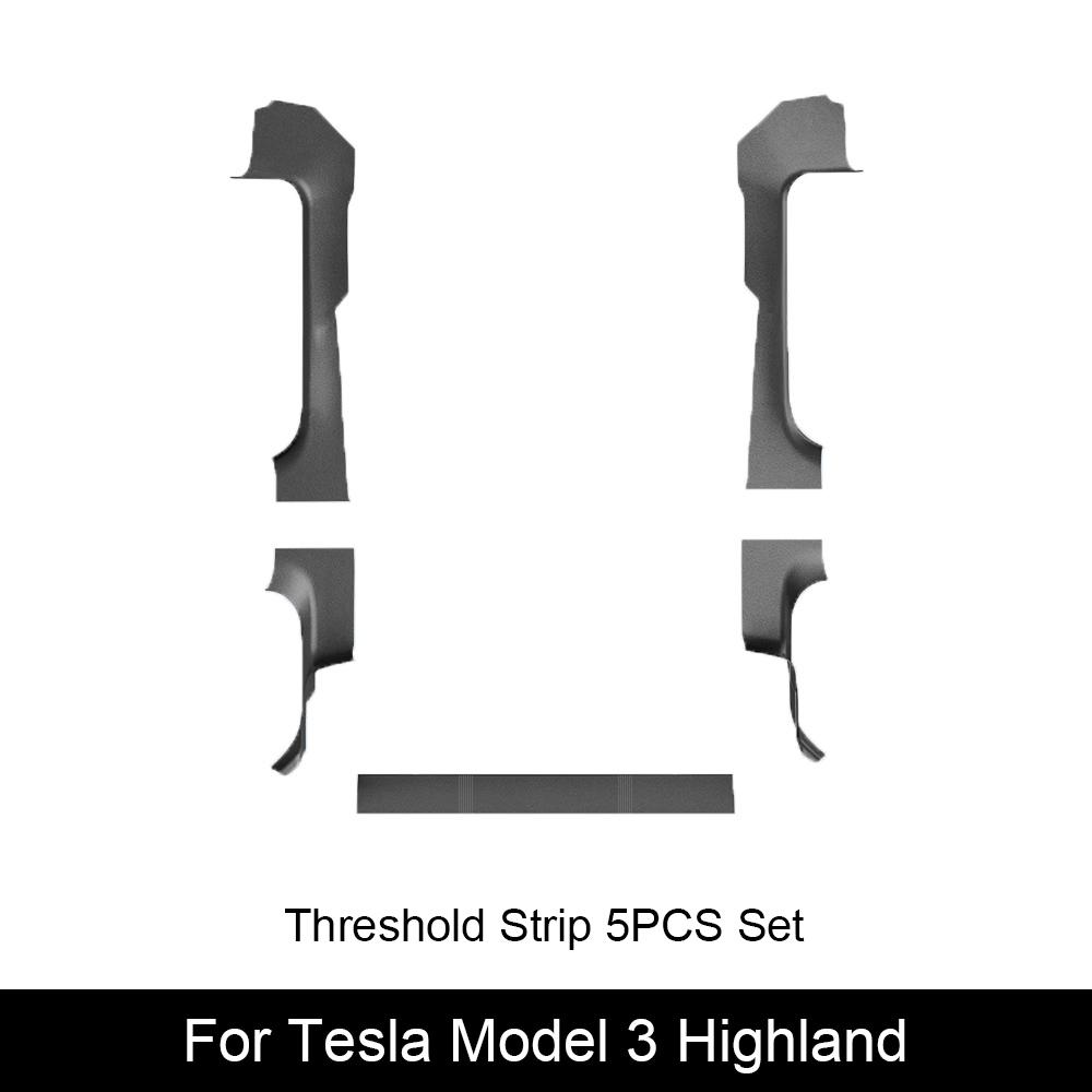 For Tesla Model 3 Highland 2024 Door Sill Strip Guard Car Front Rear Door Threshold Protector Waterproof And Anti-fouling Pads