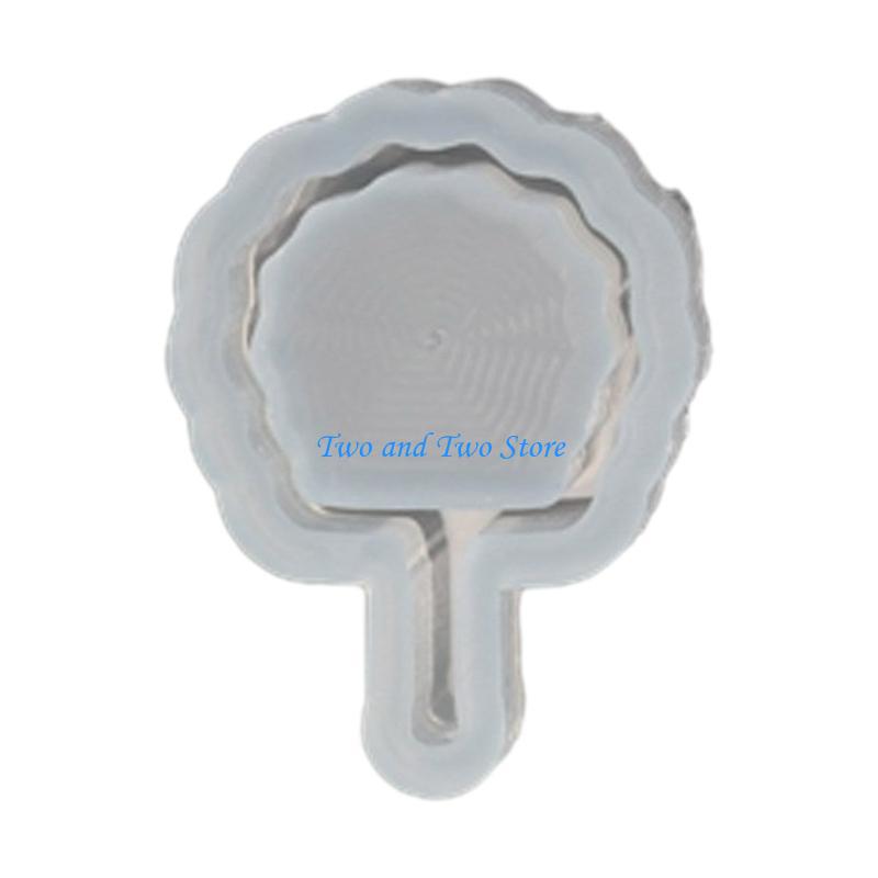 HX6F Trendy Sand Silicone Mold Keychain Moulds Fan Shaped Silicone Ornament Molds Durable DIY Crafts Molds for Making Pendant