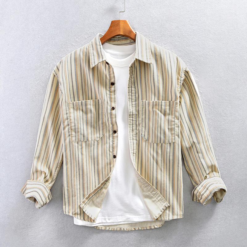 Men's Z221 Striped Long Sleeve Casual Shirt
