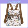 Butterfly Print Nylon Casual Travel Backpack With Waterproof Design For Outdoor Use