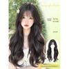 Peruca Feminina Longa Preta Cacheada com Franja – Natural, Cobertura Completa da Cabeça