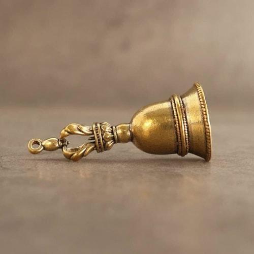 LIFAzqJIU Vajra Bell, Five-pronged Bell, Small Kagura Bell, Esoteric Buddhist Ritual Implement, Buddhist Implement, Amulet, Purification, Good Luck, H