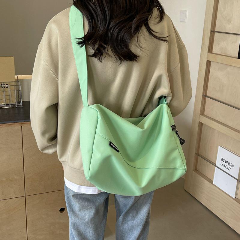 2025 Summer Versatile Solid Color Casual Shoulder Sports Bag - Lightweight Crossbody for College Students