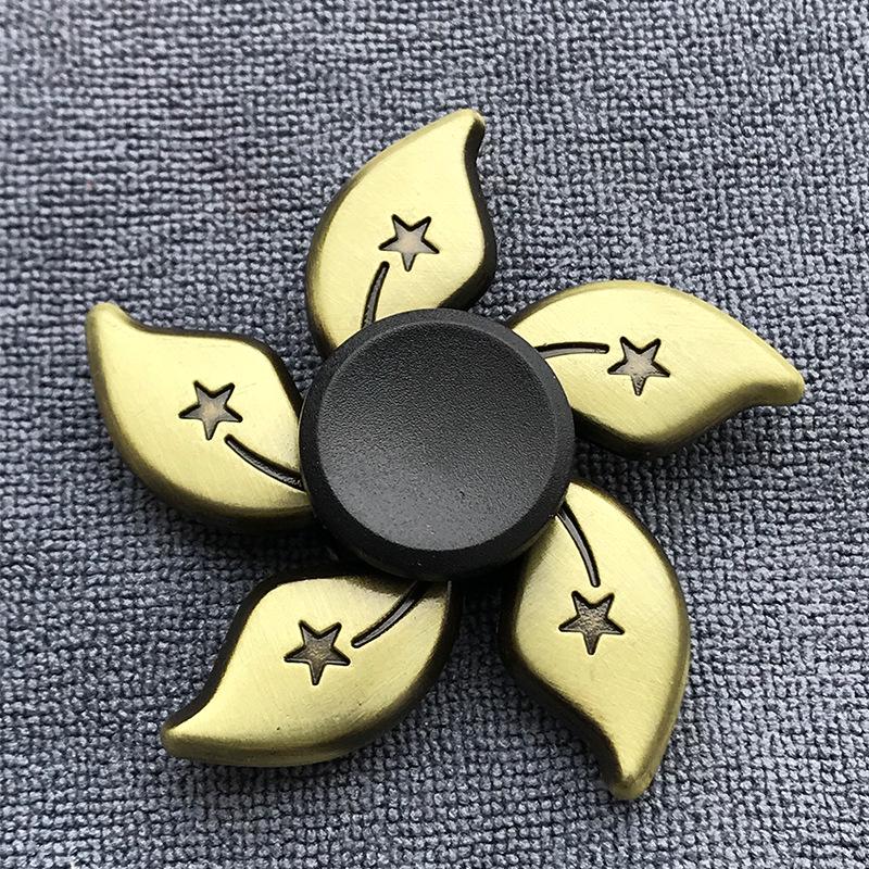 Fidget Finger Spinner Antike Messingfarbe Legierung Metall Handspinner Stressabbau Dekompressionsspielzeug für Kinder Erwachsene Lustige Geschenke