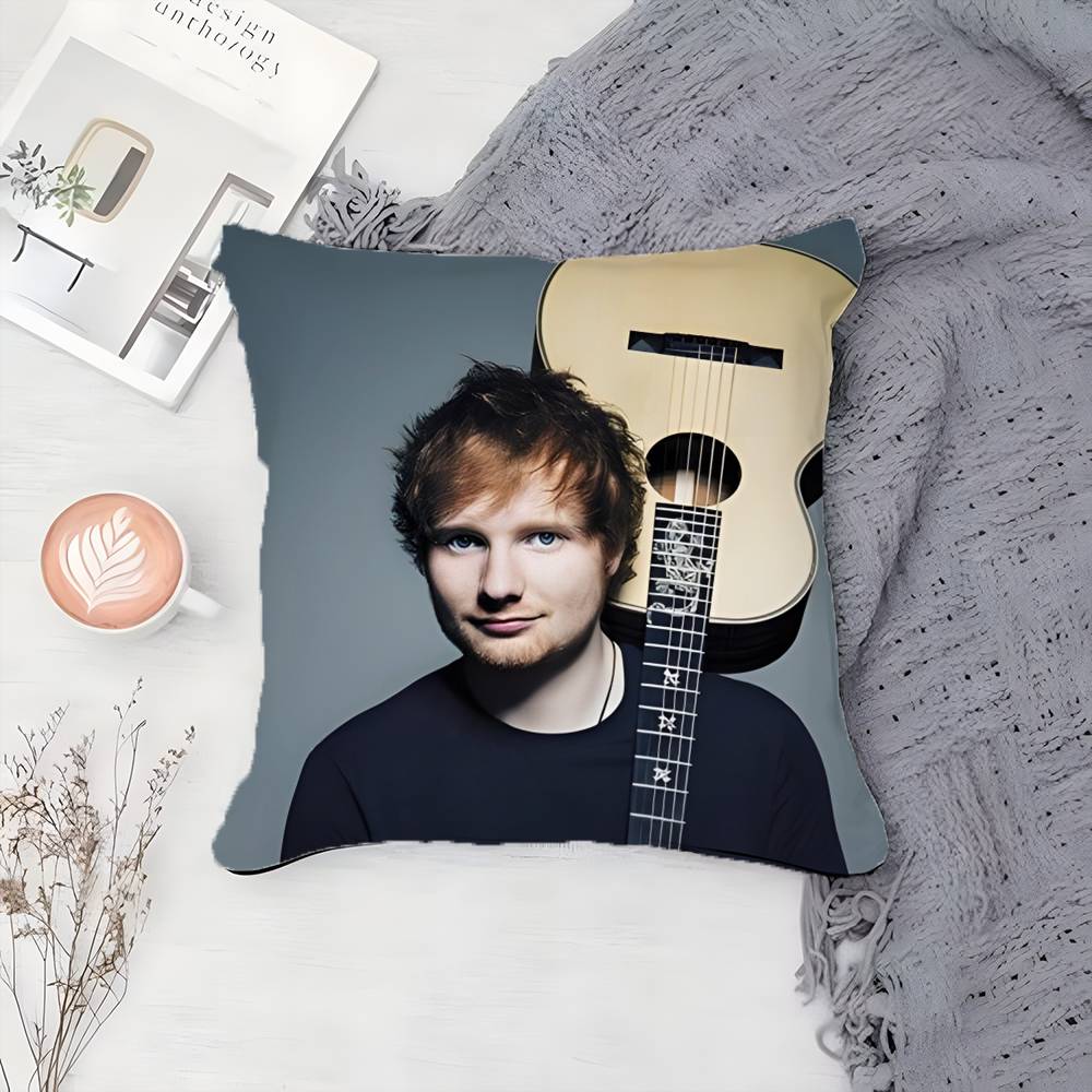 

Electronic Music Pop Singer E-Ed Sheeran-MT Pillow Case Printing Pillowcase Living Room Sofa Cushion Cover Bedroom Room Decor 12x12Inch
