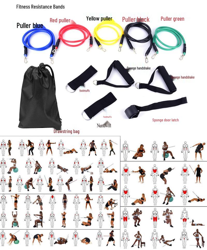 18-Piece Fitness Set: Resistance Bands, Gliding Discs, Latex Loops, Spiky Ball
