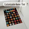 Dog Theme Crystal Velvet Rug Personalized Custom Name Text Soft Floor Mat Home Decor