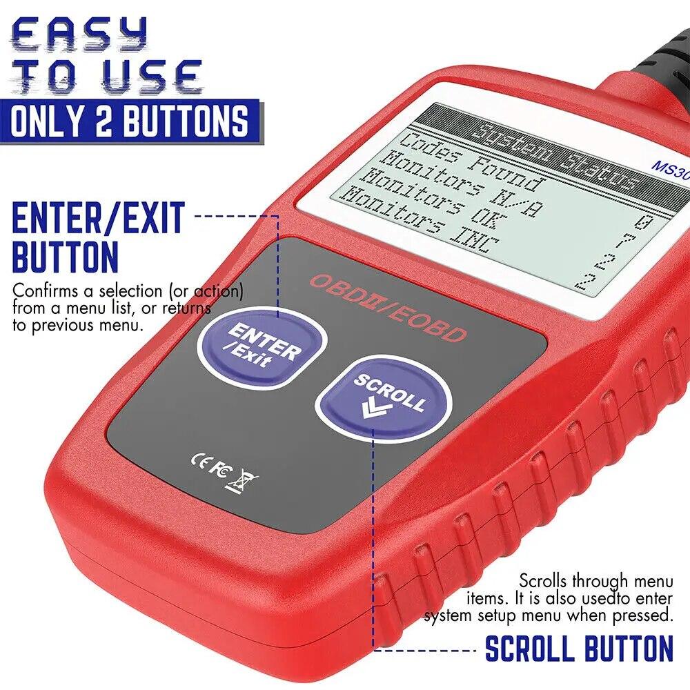 MS309 Car Fault Code Reader Accurate Engine Diagnostic Scanner ToolScanner Read & Erase Fault Code View For Peugeot