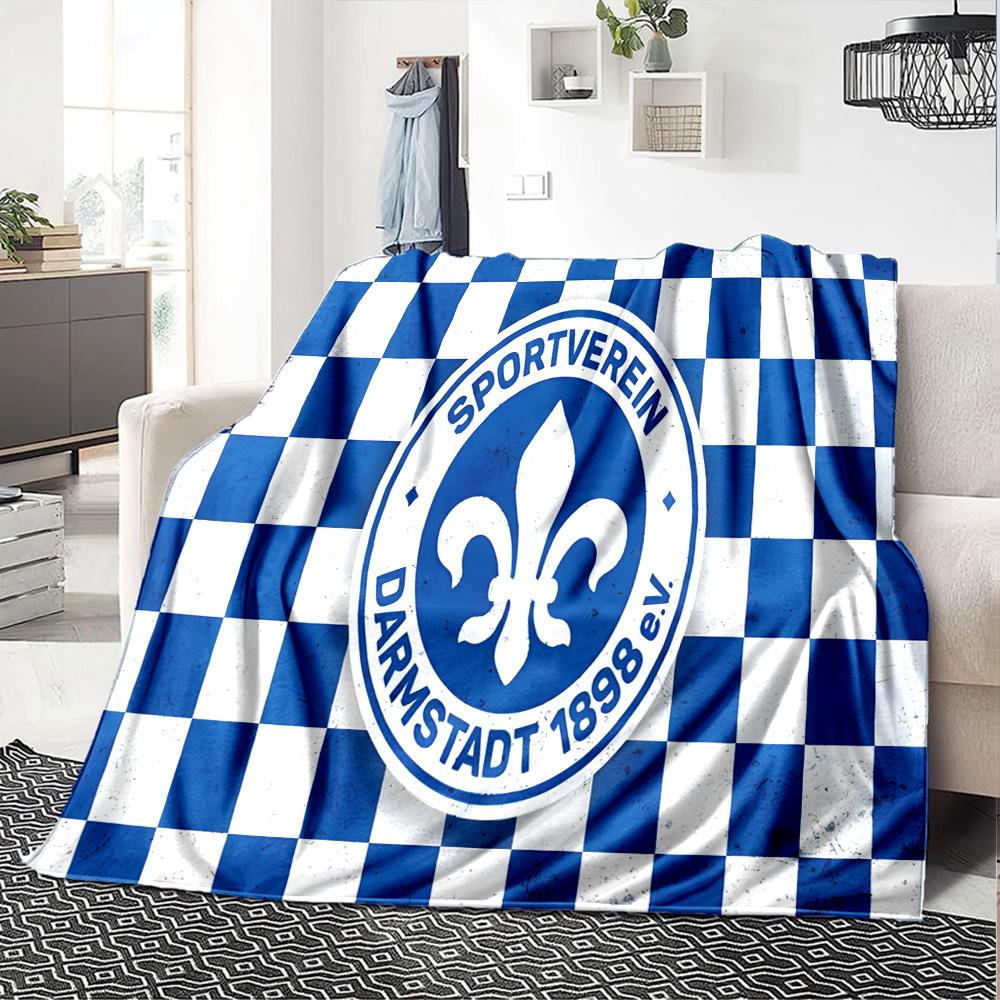 Sport Darmstadt Flannel Blanket, Soft Polyester, Modern Design, All-Season for Camping, Travel, Gifts for Holidays or Birthdays