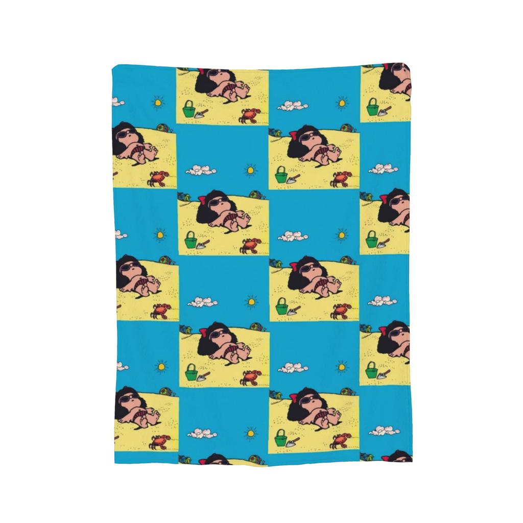 Mafaldas  Collage Flannel Blanket Cute Kawaii Fashion Throw Blanket for Bed Sofa Couch 150*125cm Bedspreads,