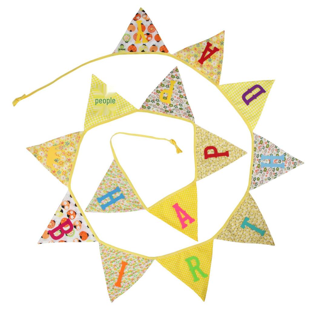 Multicolor Birthday Triangle Flags for Kids' Party Tent Decor