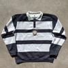 European and American Y2k Long Sleeved Printed Embroidered Polo Collar Pullover