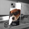 Cool Sunglass Dog Phone Case for iPhone 17 Air 16 15 14 11 Pro 13 12 Mini XR 8 7 Matte Laser Bumper Shockproof Hard Cover