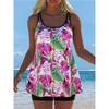 Women's Swimwear Tankini 2 Piece Swimsuit  Flower Pattern Print Vacation Bathing Suits