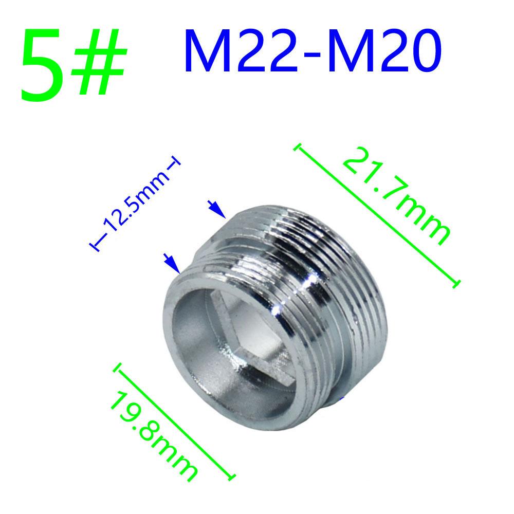 Silver 1/2" M16 M17 M18 M19 M20 M22 M24 M28 M32 Thread Connector Brass For Faucet Conversion Repair Tap Adapter 1Pcs