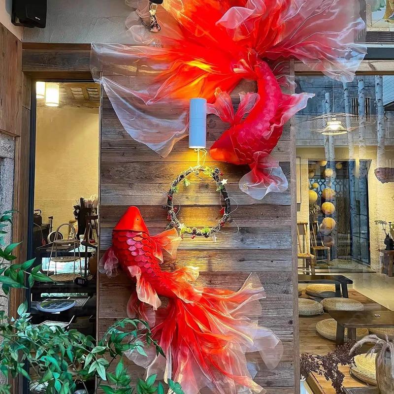 Fisch Hängende Dekoration Anhänger Rote Farbe DIY Frühlingsfest Neujahr Hochzeitsfeier Dekoration Koi-Fischmuster Schmuckstücke