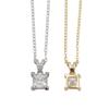 Super Sparkle Princess Cut Moissanite Square Necklace 1.2/1.5 Carat Luxury Clavicle Chain