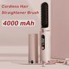 Wireless Hair Straightener Brush for Women Electric Hair Brushes 30s Fast Heating Comb Iron Portable Hair Straightening Brush