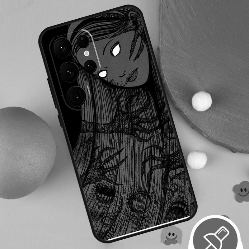 Horror Manga Style Phone Case For Samsung Galaxy S25 Ultra S24 S22 S21 Ultra S9 S10 S20 Plus S23 FE Funda Cover