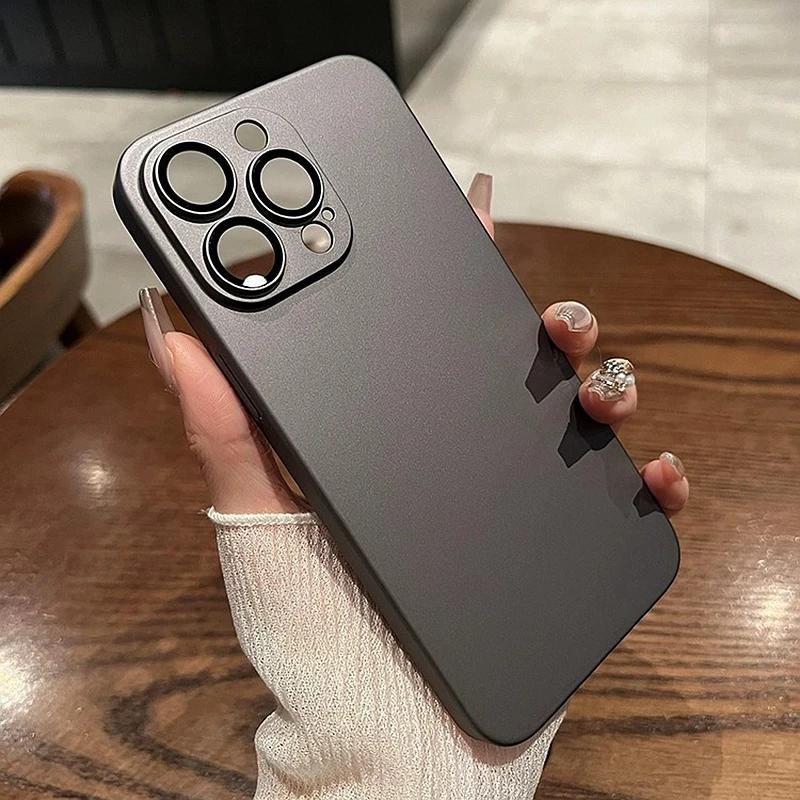 Luxury Original Matte Armor Rugged Phone Case For iPhone 17 16 15 14 13 12 11 17 Pro Max Plus Slim Camera Glass Protection Cover