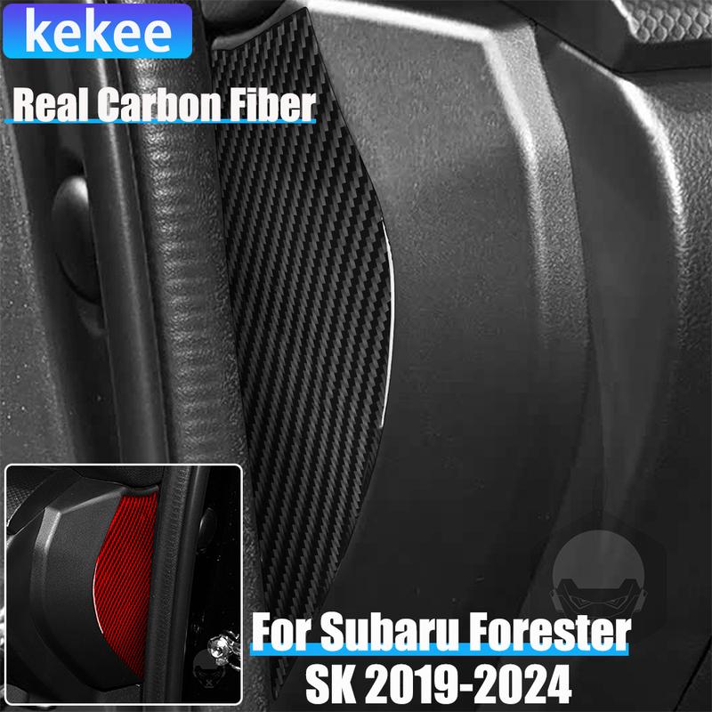 Real Carbon Fiber Car Accessories Dashboard Side Panel Cover Soft Sticker For Subaru Forester SK 2024