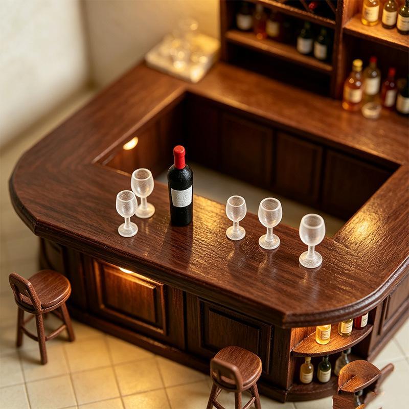 Dollhouse Mini Wine Champagne Cup Set Vivid Mini Ornament for Miniature Collectors Doll Scene Layout Diorama Decor DIY Craft