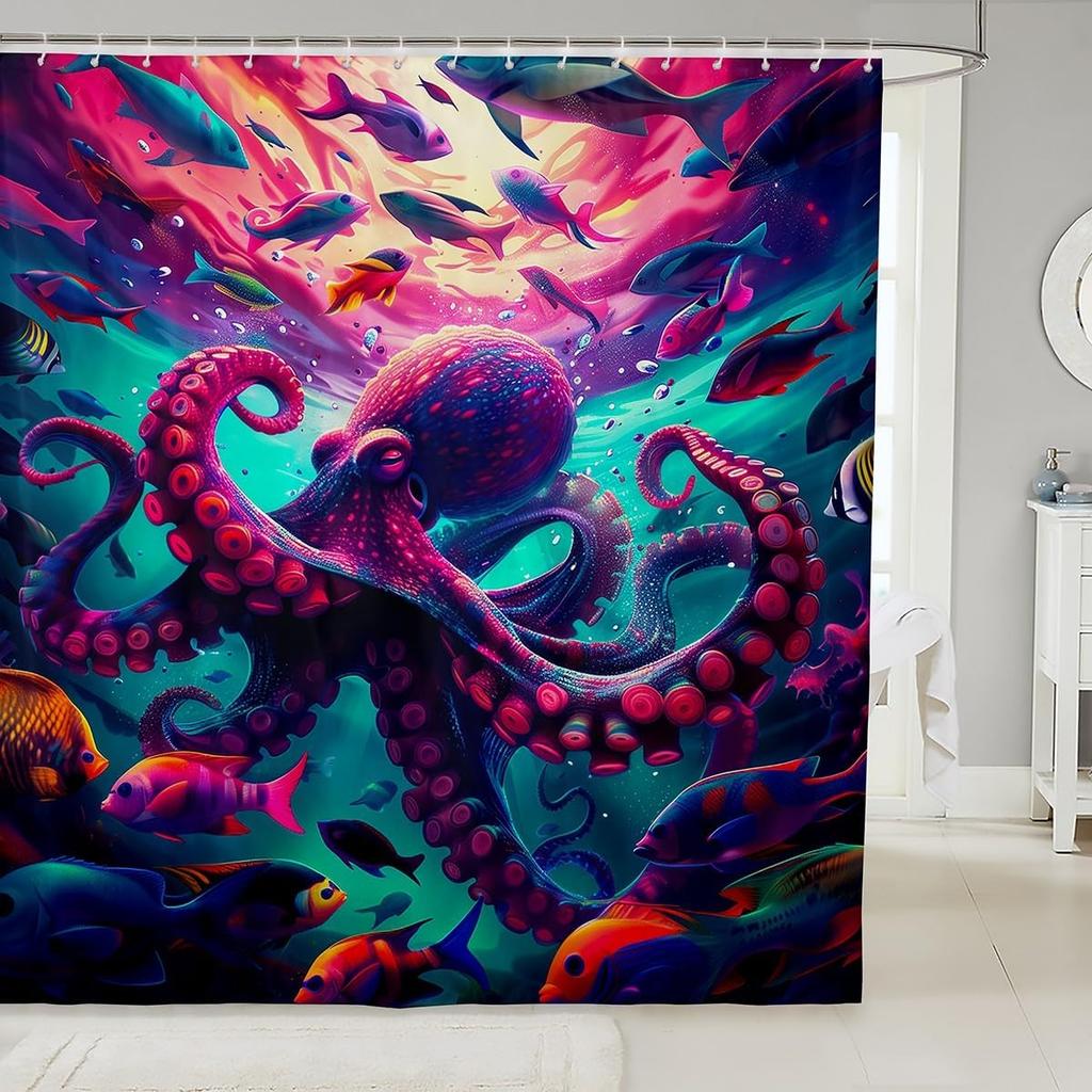 Kawaii Cat Shower Curtains,Cute Pets Animal Bathroom Curtain Girls Boys Teens Adult Room Decor,Pink Bowknot Heart Waterproof