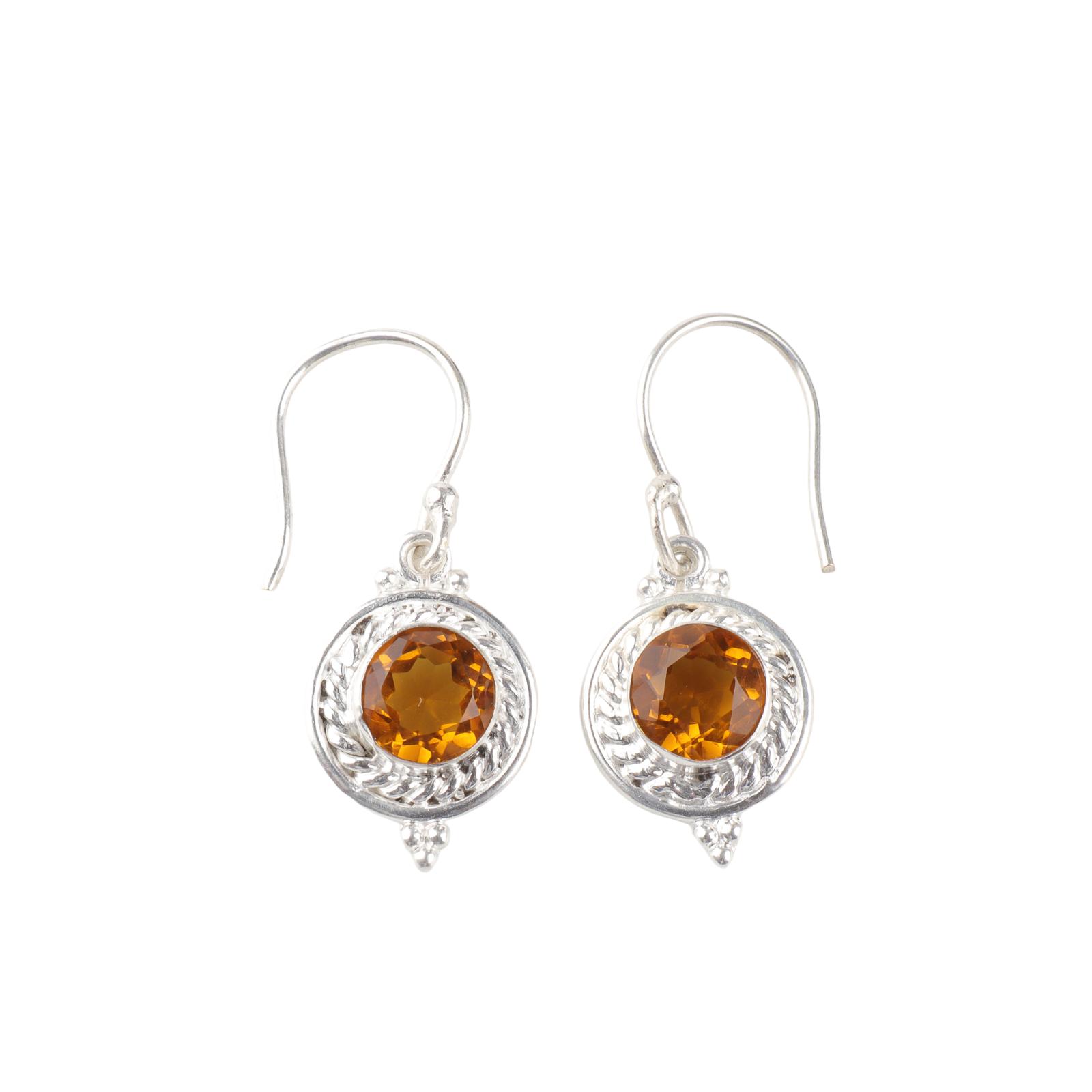 

Цитрин Драгоценный камень 925 Стерлинговое серебро Ювелирные изделия Ручной работы Серьги Подарок для женщин EE-117-7