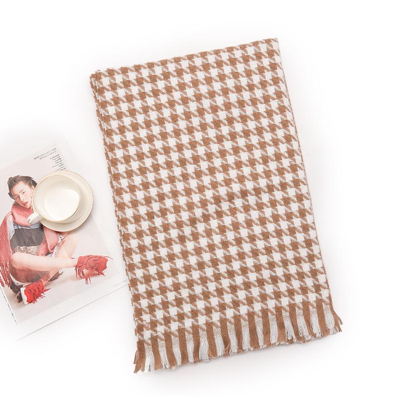 Qiandongge Skjerf Dameskjerf Varmt Skjerf Hals Kasjmirkjerf Rutete Tykt Skjerf Vintereksplosjon