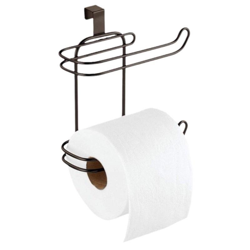Easy to Install Double Layer Towel and Toilet Paper Rack Hanging Tissue Roll Dispenser Bathroom Organization Tool