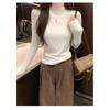Korean-style Gentle Solid Color Long-sleeve Knit Sweater 2026 Spring and Autumn New Soft and Cozy Inner Layer Warm Base Top for Women