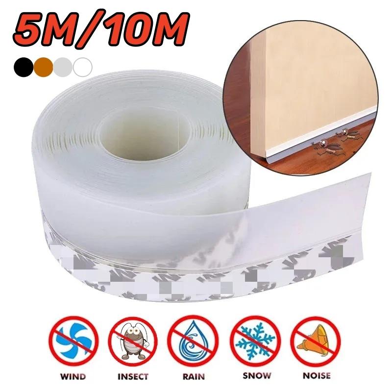 5M/10M Door Bottom Seal Strip Weather Window Rubber Seal Weatherstrip Windproof Dust Self Adhesive Door Windshield Sealing Tape