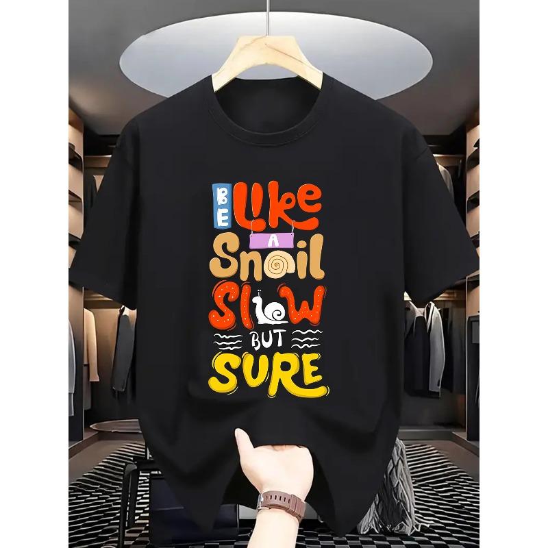 

Summer Men S Fashion Short-Sleeve T-Shirt with Letter Pattern Print , Relaxed Fit 4XL чорний