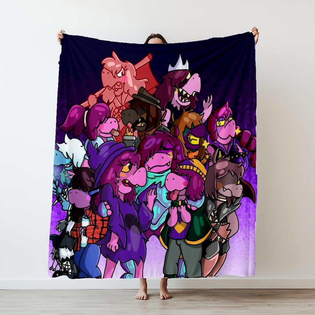 130×150cm Deltarune Hra Tenká Tištěná Přikrývka Doplňky Domácí Deky Flanelová Přehoz na Pohovku, Postel, Cestování, Kempování, Kancelář, Gauč
