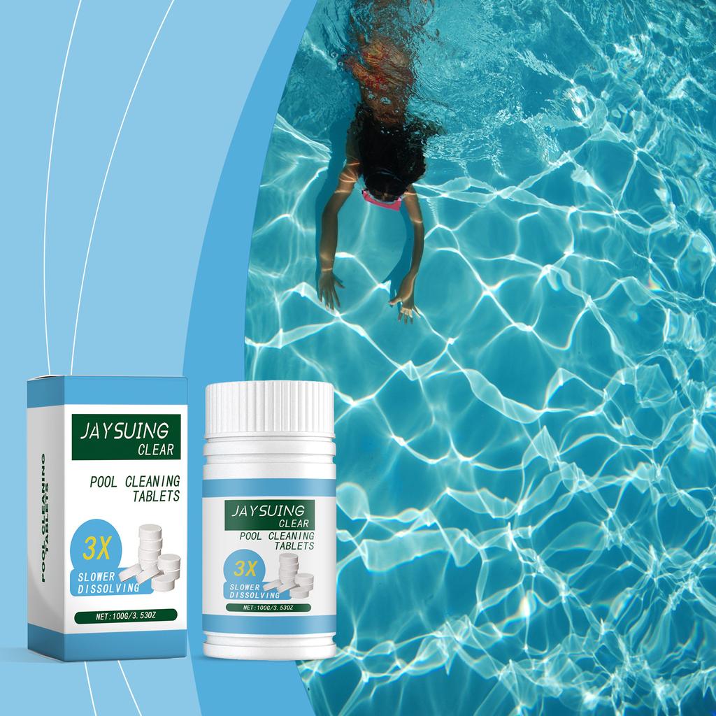 JAYSUING Pool Chlorine Tablets Quick Dissolve Effervescent Water Treatment Chlorine Tablets 1lb