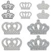 10Pcs 5 Styles Rhinestone with Plastic Pearl Hotfix Rhinestone Iron On Appliques Costume Accessories Crown Mixed Color 39~69x57~97x1.5~3mm 2pcs/style