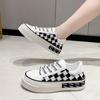 Retro Kleine Weiße Schuhe Damen Frühling und Herbst Neue Ins Trendy Plateau Plaid Vielseitige Sport- und Freizeit-Boardschuhe