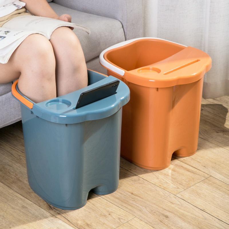 Deep Waterproof Massage Foot Bath Bucket - Over Knee High, Plastic Basin for Home & Dorm Use