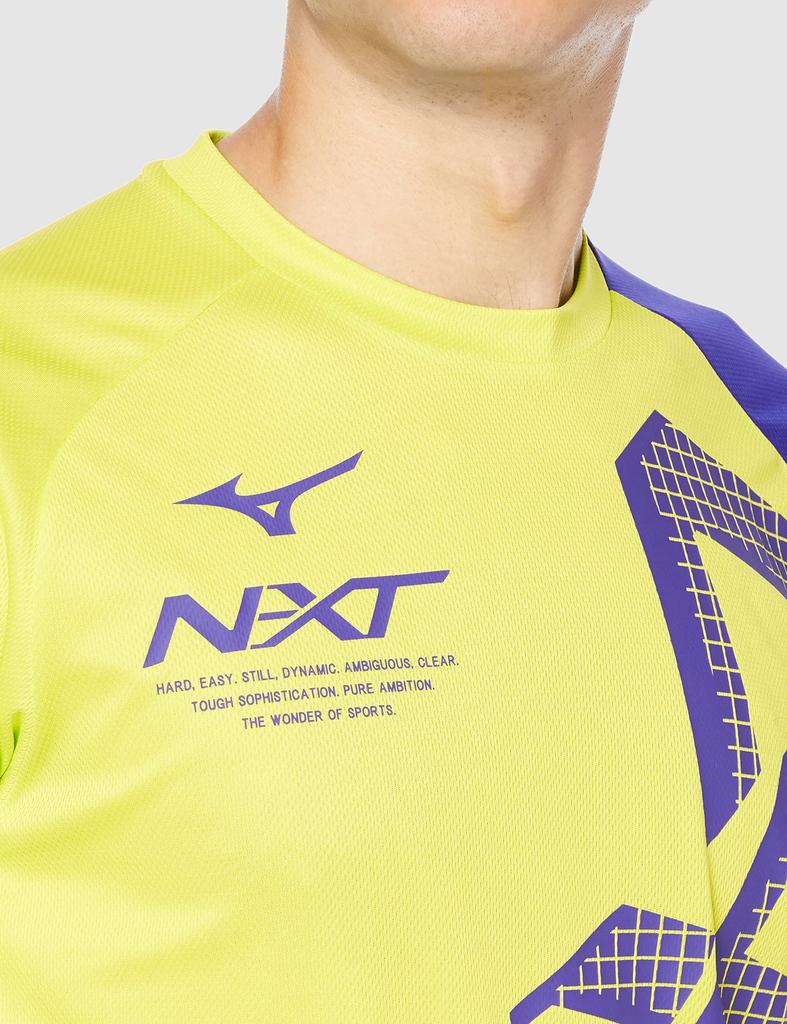 Mizuno Practice Long Track and Field Running Lime Green x Deep Size XS N-XT Shirt, Sleeve, Moisture-Wicking, Quick-Drying, Wear, U2MA1520, Navy,
