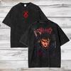 T-shirt in Cotone Anime Berserk Hip Hop Streetwear T-shirt Guts T-shirt Lavata Estate Uomo Casual Larga Manica Corta Harajuku