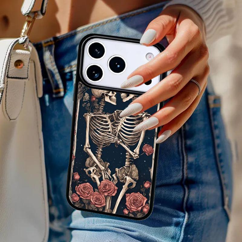 

Aesthetic Skeleton soft Phone Case For iPhone 17 Air 14 15 13 12 Max Cover For Apple 14 15 16 16e 11 Pro Max Plus Coque iPhone 16plus