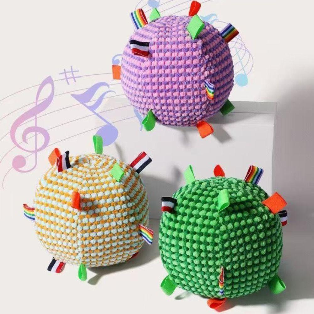 17cm Plush Dog Vocal Toy Ball Creative Cleaning Tooth Chew Toy Squeaky Dog Toy Indoor Outdoor Use