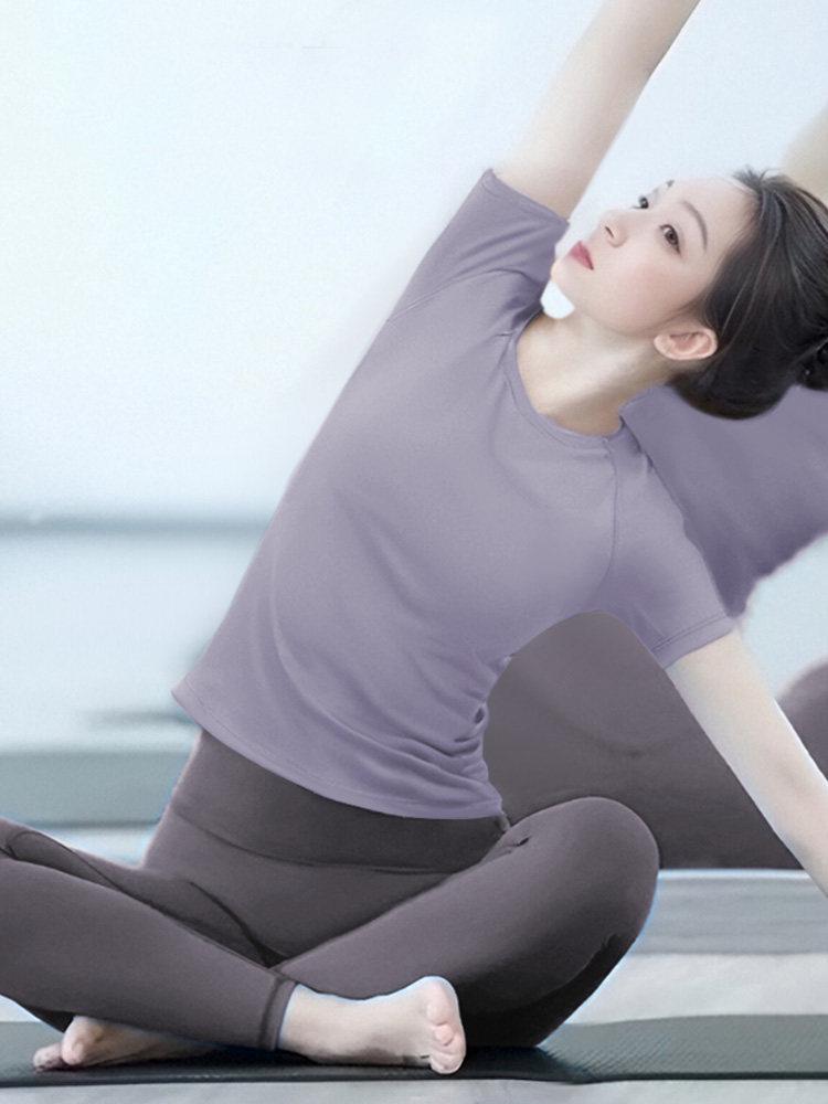 2025 Women's Yoga Clothing Set: Stylish Short Sleeve Top & Running Outerwear for Pilates & Fitness